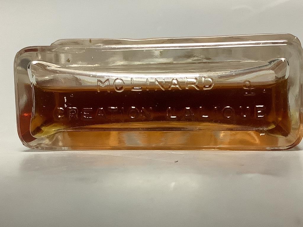 A Lalique L'Air du Temps for Nina Ricci and Creaton Lalique Molinard scent bottle